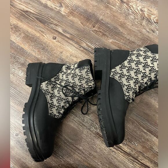 Lauren Ralph Lauren Carlee Logo Lace Up Leather Upper Combat Boot Size 9.5 - Picture 5 of 11